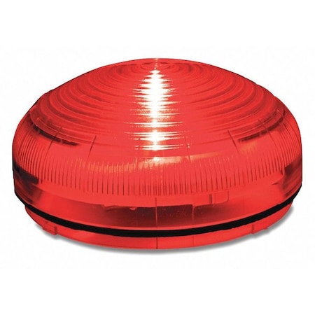 Federal Signal Warning Light, Red, 3 29/32 in Lens Dia., 1 43/64 in Height, Polycarbonate Lens, Wire, LED SLM350R