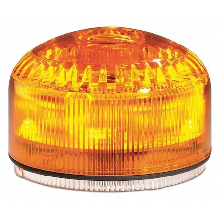 Federal Signal Beacon Warning Sounder Light, Amber, 3 29/32 in Lens Dia., 2 7/16 in Height, Polycarbonate Lens SLM500A