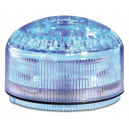Federal Signal Beacon Warning Sounder Light, Blue, 3 29/32 in Lens Dia., 2 7/16 in Height, Polycarbonate Lens, LED SLM500B