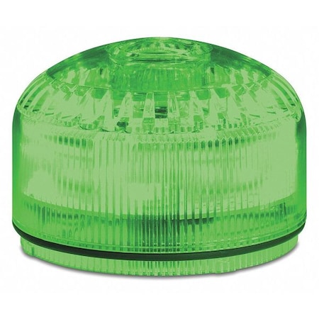 Federal Signal Beacon Warning Sounder Light, Green, 3 29/32 in Lens Dia., 2 7/16 in Height, Polycarbonate Lens SLM500G