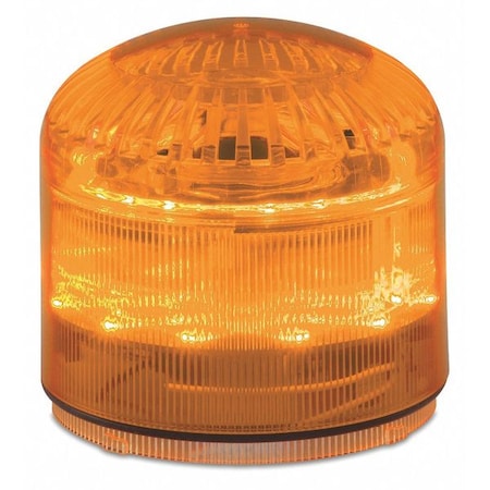 Federal Signal Beacon Warning Sounder Light, Amber, 3 29/32 in Lens Dia., 3 7/16 in Height, Polycarbonate Lens SLM600A