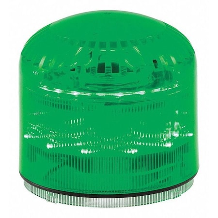 Federal Signal Beacon Warning Sounder Light, Green, 3 29/32 in Lens Dia., 3 7/16 in Height, Polycarbonate Lens SLM600G
