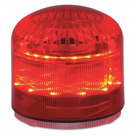 Federal Signal Beacon Warning Sounder Light, Red, 3 29/32 in Lens Dia., 3 7/16 in Height, Polycarbonate Lens, Wire SLM600R