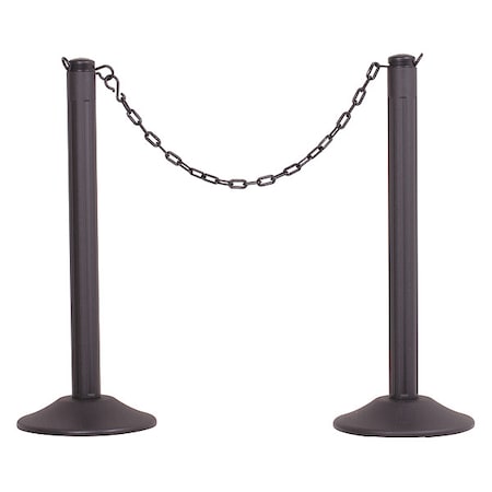 Zoro Select Heavy Duty Stanchion, Black, 37 7/8 in Post Height, matte U2003