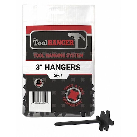 TOOLHANGER Tool Hanger, Black, 2 lb. Capacity, PK7 3007