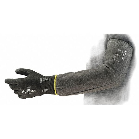 Ansell Hyflex Cut-Resistant Sleeve, Cut Level A3, Sleeve with Thumbhole, 18 in L, Gray, Large 11-281