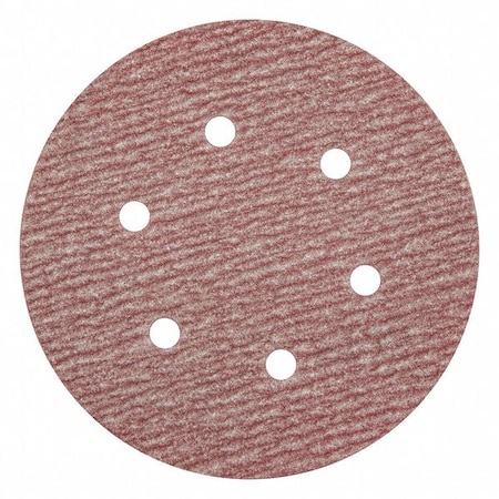 Zoro Select Hook-and-Loop Sanding Disc, 6" Dia, 6 Hole, Aluminum Oxide, 100 Grit, Coated Type, B0912DO 05539520330
