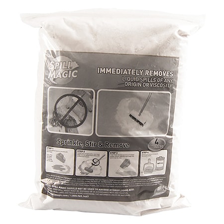 Spill Magic Granular Sorbent, 3 gal Absorbed per Package, 11 lb Bag, Amorphous Alumina Silicate, Not Scented 97105
