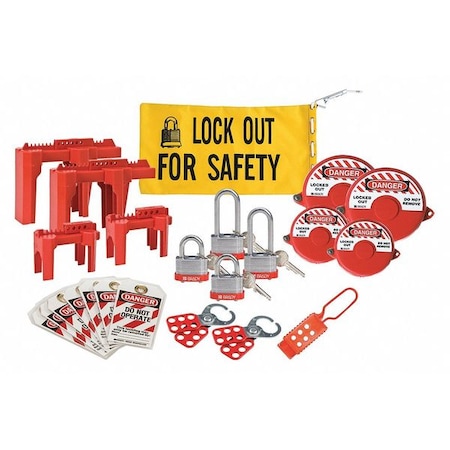 Zoro Select Portable Lockout Kit, Blue, 10-1/4" H 437R71