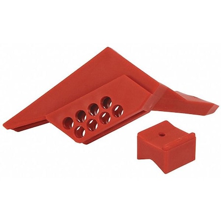 Condor Ball Valve Lockout, Red, 2-45/64" H 437R17