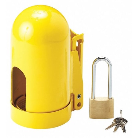 Condor Locking Cylinder Cap, Yellow, Steel, 1 Max. No. of Padlocks, 1/4 in Max. Shackle Dia. 437R35