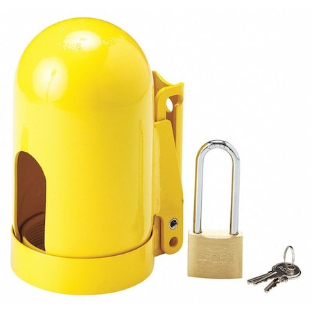 Condor Locking Cylinder Cap, Yellow, Steel, 1 Max. No. of Padlocks, 1/4 in Max. Shackle Dia. 437R37