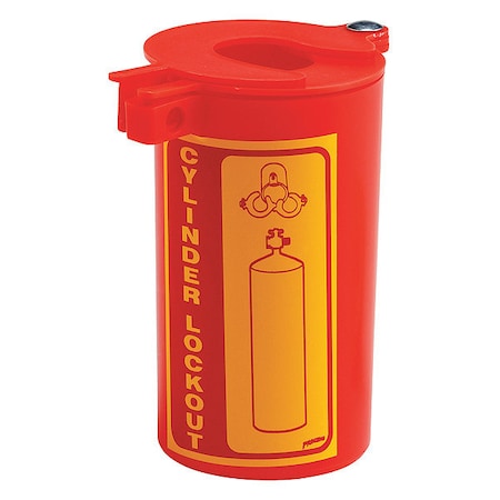 Condor Gas Cylinder Lockout, Red, polypropylene, 1 Max. No. of Padlocks, 1/4 in Max. Shackle Dia. 437R39
