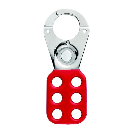 Condor Lockout Hasp, Standard Hasp, 1 in Opening Size, Max Number of Padlocks - 6, Steel, Red 437R58