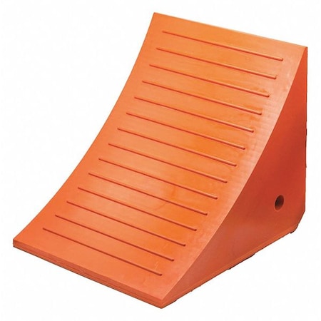 CHECKERS Wheel Chock, 17" D, 14" H, 14" W, Orange UC1210