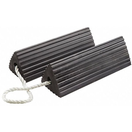 Checkers Wheel Chock, 12" D, 6" H, 11" W, Black, PR RC5512-P-U