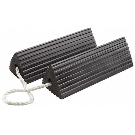 Checkers Wheel Chock, 12" D, 6" H, 24" W, Black, PR RC5524-P-U