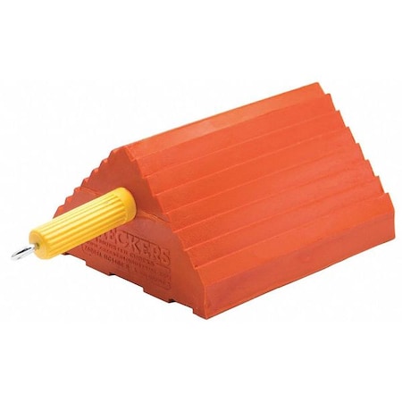 Checkers Wheel Chock, 9" D, 5" H, 16" W, Orange UC1400-4.5