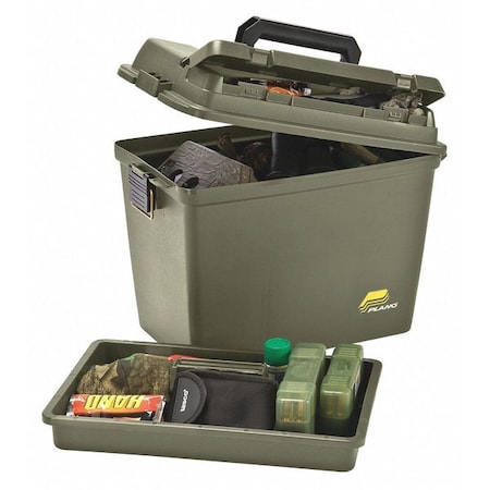 Plano Portable Tool Box, Plastic, Green, 17 in W x 10 in D x 13 in H 181206