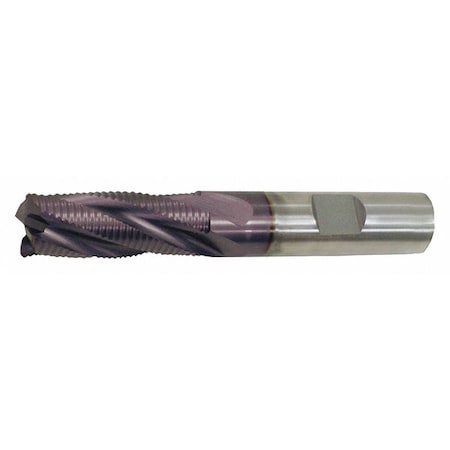 Cleveland 5-Flute Cobalt 8% Fine Square Single Roughing End Mill Cleveland RG6-TA TiAlN 1"x1"x1"x3-1/2" C31063