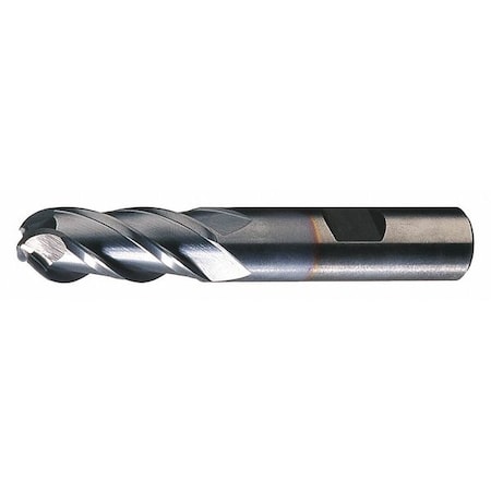 Cleveland 4-Flute PM+ HSS-E Ball Nose Single Finishing End Mill Cleveland PM-4B-TC TiCN 3/16x3/8x1/2x2-3/8 C32058