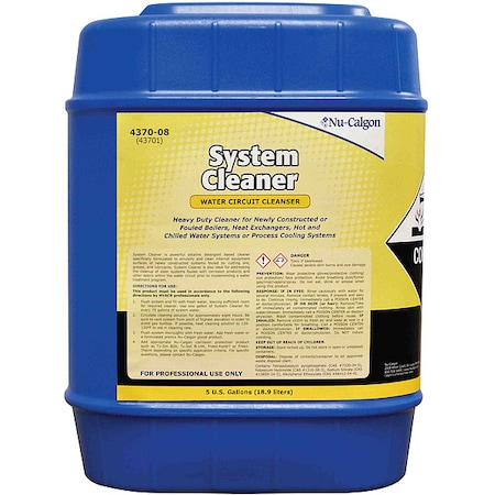 Nu-Calgon Flush Solvent, 5 gal, Pail, Liquid, Yellow 4370-08