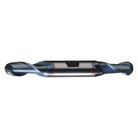 Cleveland 2-Flute HSS Ball Nose Double End Mill Cleveland HD-2B-TC TiCN 3/16x3/8x9/32x3-1/4 C75124