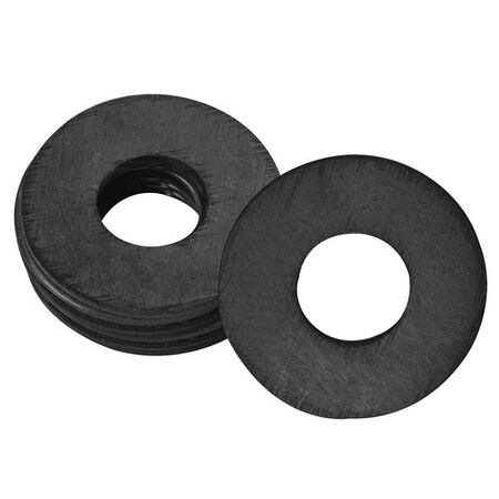 Zoro Select Grease Fitting Washer, 1/4 In., Black, PK25 44C504