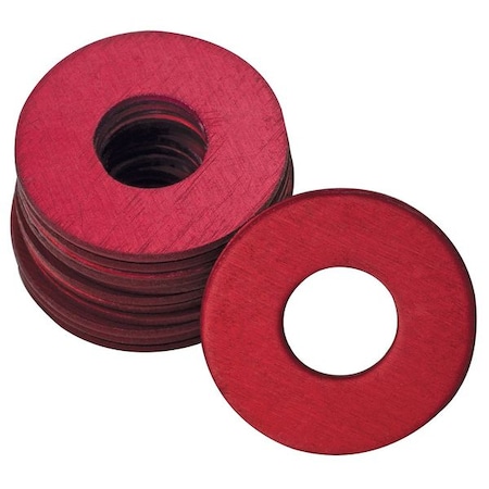 Zoro Select Grease Fitting Washer, 1/8 In., Red, PK25 44C516