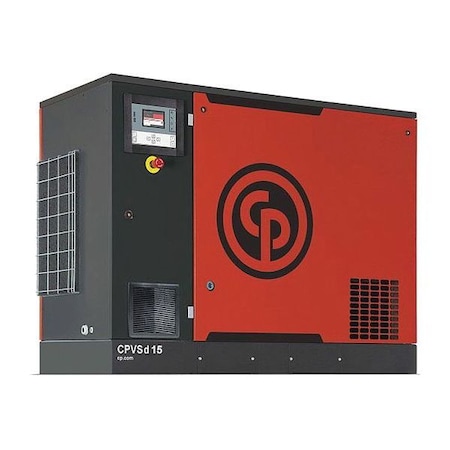 Chicago Pneumatic Rotary Screw Air Comp, Dryer, 15 HP CPVSD 15 D BM