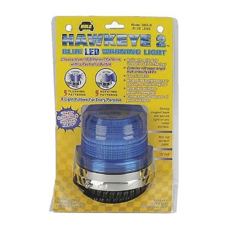 Wolo Blue Lens Warning Lights, 12V, Hawkeye 3005-B