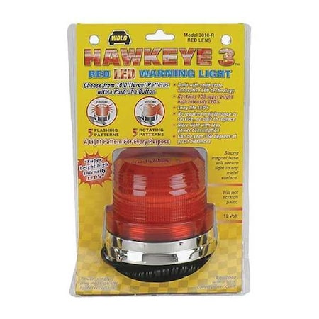 Wolo Red Lens Warning Lights, 12V, Hawkeye 3010-R