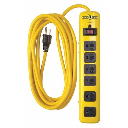 Southwire Outlet Strip, Surge, 15 ft., Yellow 5138N
