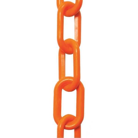 Zoro Select Plastic Chain, Safety Orange, 50 ft Length, Gloss 50012-50