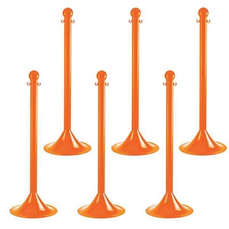 Zoro Select Light Duty Stanchion, 41 In. H, PK6 91512-6