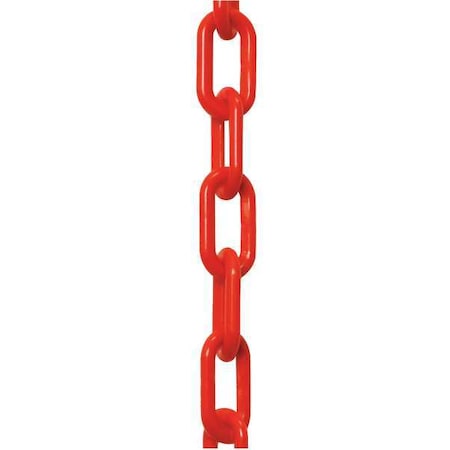 Zoro Select Plastic Chain, Red, 50 ft Length, Gloss 30005-50
