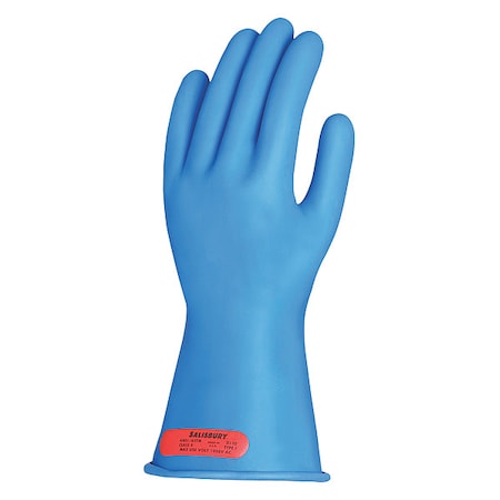 Salisbury Electrical-Insulating Gloves, 1,000V AC, 1,500V DC, Rubber, 11 in Length, Blue, Size 12 E011BL/12