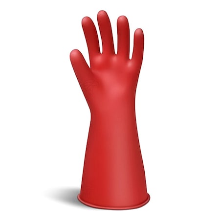 Salisbury Electrical-Insulating Gloves, 1,000V AC, 1,500V DC, Rubber, 14 in Length, Red, Size 10 1/2 E014R/10H