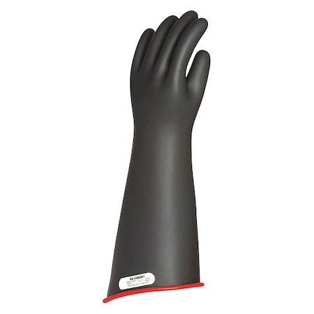 Salisbury Electrical-Insulating Gloves, 7,500V AC, 11,250V DC, Rubber, 18 in Length, Black, Size 10 1/2 E118CRB/10H