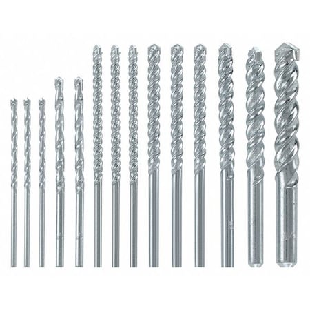 Bosch Masonry Drill Bit Set 1/8", 5/32", 3/16", 1/4", 5/16", 3/8", 1/2" x L, Round BM5000