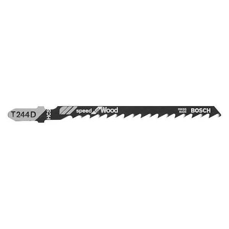 Bosch 4In, 6TPI, HCS Shank Jigsaw Blade, PK3 T244D3