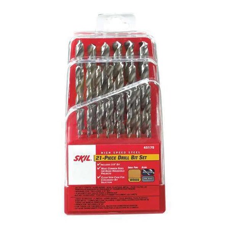 Skil Drill Bit Set, Dome Case 21 pc 45175