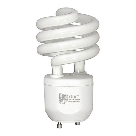 Progress Lighting Compact Fluorescent Lamp, 18 W, White MLS18GUWW