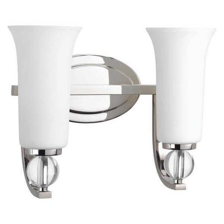 Progress Lighting Elina 2-Light Bath & Vanity, 100 W, Polished Nickel P2173-104