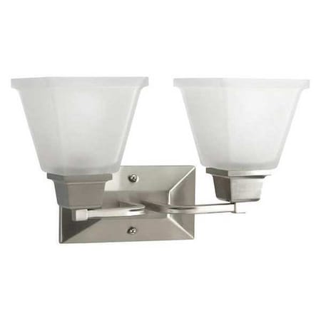 Progress Lighting North Park 2-Light Bath & Vanity, 100 W, Brushed Nickel P2738-09