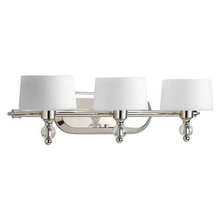 Progress Lighting Fortune 3-Light Bath & Vanity, 60 W, Polished Nickel P2927-104WB