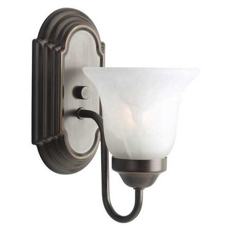 Progress Lighting Alabaster Glass 1-Light Bath & Vanity, 100 W, Antique Bronze P3051-20