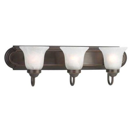 Progress Lighting Alabaster Glass 3-Light Bath & Vanity, 100 W, Antique Bronze P3053-20