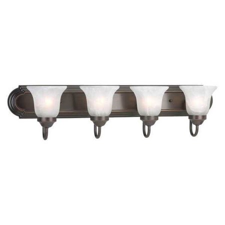 Progress Lighting Alabaster Glass 4-Light Bath & Vanity, 100 W, Antique Bronze P3054-20