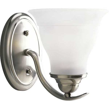 Progress Lighting Trinity 1-Light Bath Bracket, 100 W, Brushed Nickel P3190-09